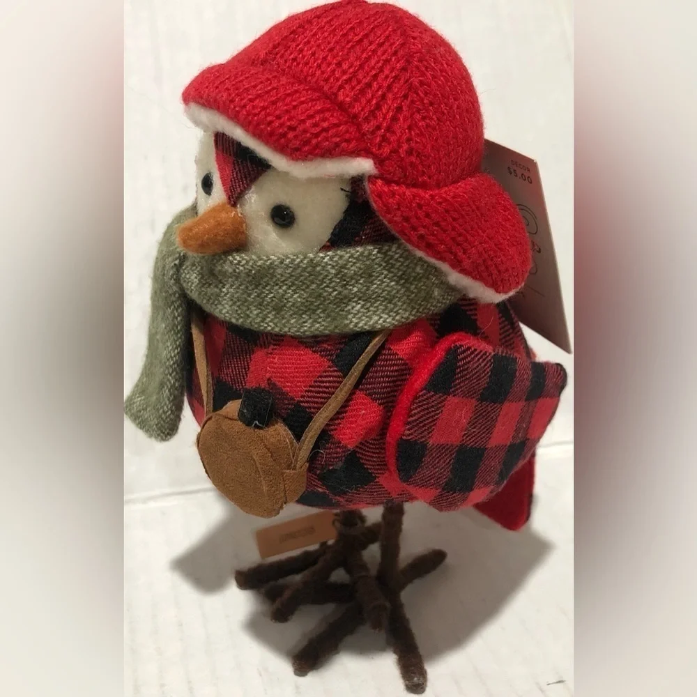 Target 2016 Wondershop Holiday Christmas Bird Styrofoam Scout green Scarf Plaid